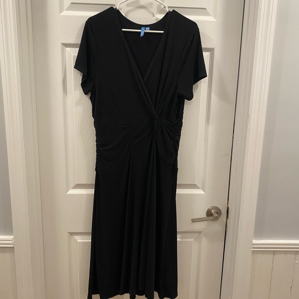 B Slim elegant black wrap midi dress size XL